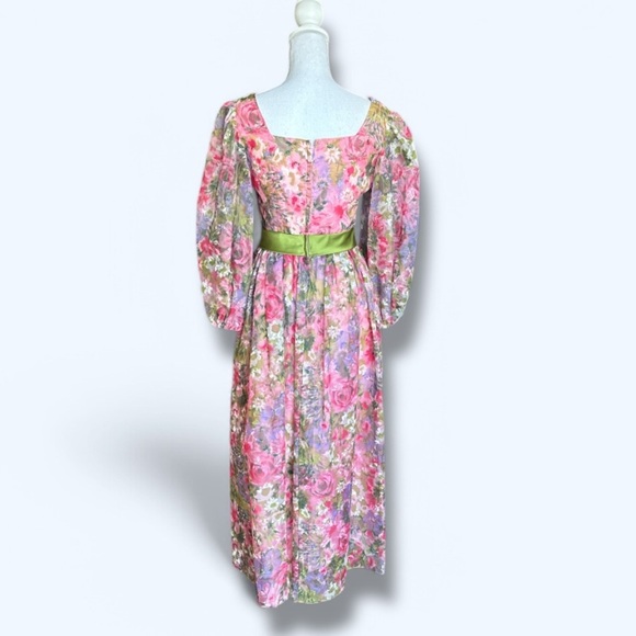 1960s Cottage Core Floral Maxi Size 10 - Picture 4 of 8